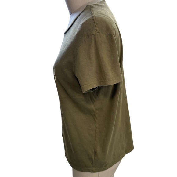 Mother Weirdo Graphic T Shirt Olive Green Short Sleeve Boxy Goodie Size M Cotton - Picture 4 of 9